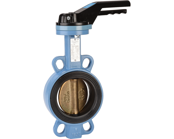 Ductile iron butterfly valve 1158 wafer Alu-bronze disc/NBR seat DN32